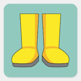 Gelbe Gummiragetasche Quadratischer Aufkleber