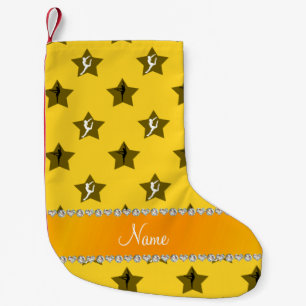 Gelbe Gymnastikstars mit personalisiertem Namen Kleiner Weihnachtsstrumpf
