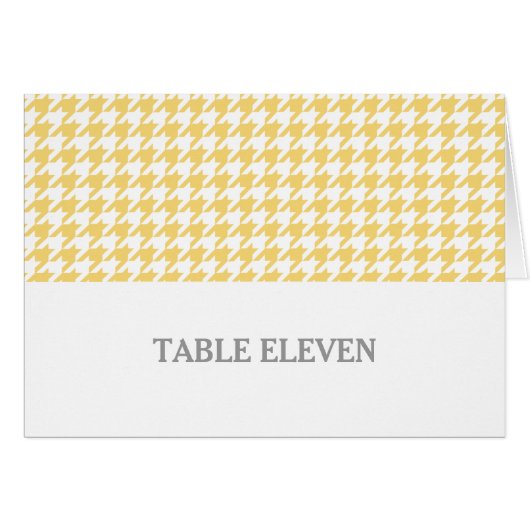 Gelbe Hahnentrittmuster-Tischnummer (Vorderseite (Horizontal))