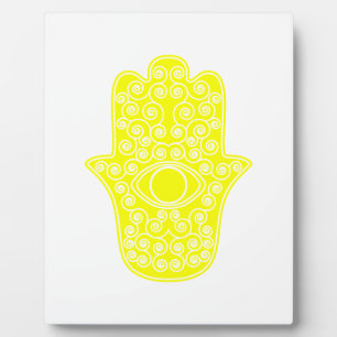 Gelbe Hamsa-Hand von Miriam-Hand von Fatima.png Fotoplatte