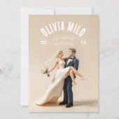 gelbe Händchen-Halte-Kunst Hochzeit Einladung (Vorderseite)
