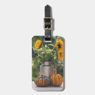 Gelbe Hardy Sonnenblume Kunst, Dichtung und Musik Gepäckanhänger