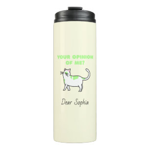 Gelbe Haughty Cat Thermosbecher