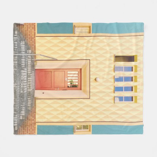 Gelbe Hausdarstellung Fleecedecke (Vorderseite (Horizontal))