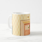 Gelbe Hausdarstellung Kaffeetasse (Vorderseite Links)