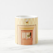 Gelbe Hausdarstellung Kaffeetasse (Mittel)