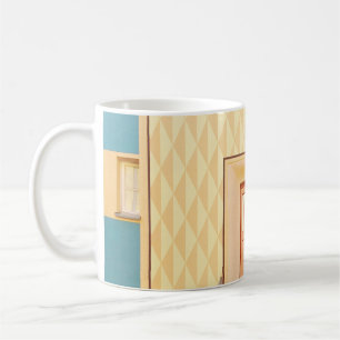 Gelbe Hausdarstellung Kaffeetasse