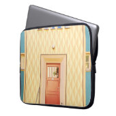 Gelbe Hausdarstellung Laptopschutzhülle (Vorderseite Links)