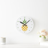 Gelbe Hawaiine Ananas Runde Wanduhr (Zuhause)