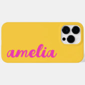 Gelbe, heiß rosa Name fett Skript farbig Case-Mate iPhone Hülle (Rückseite (Horizontal))