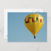 Gelbe Heißluftballon Vintage Postkarte (Vorne/Hinten)