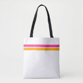 Gelbe, hellrosa Streifen auf weißen Streifen Tasche (Vorderseite)