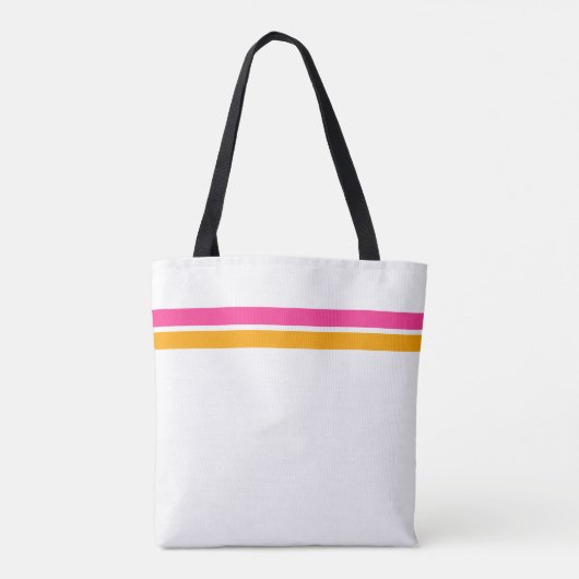 Gelbe, hellrosa Streifen auf weißen Streifen Tasche (Rückseite)