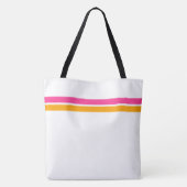 Gelbe, hellrosa Streifen auf weißen Streifen Tasche (Rückseite)