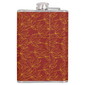 gelbe Herbstblätter auf braun Flachmann (Rückseite)