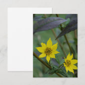 Gelbe Herbstblume Mitteilungskarte (Vorne/Hinten)