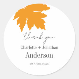 Gelbe Herbstmapfelleaf Gastgeschenke Hochzeiten Vi Runder Aufkleber