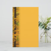Gelbe Herbstwaldhochzeit Briefpapier (Stehend Vorderseite)