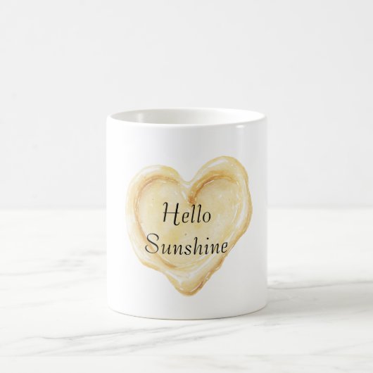Gelbe Herz Hallo Sonnenschein Kaffeetasse (Mittel)