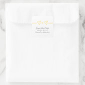 Gelbe Herzäquivalenz Save the Date Stickers (Tasche)