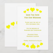 Gelbe Herzen Design-Hochzeit Save The Date (Vorne/Hinten)