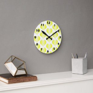 Gelbe Herzen Design Runde Wanduhr