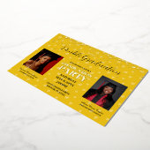 Gelbe Herzen Doppelgold Abschluss Folieneinladung (Gedreht)