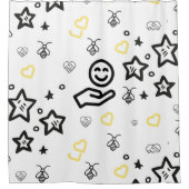 Gelbe Herzen Duschvorhänge Duschvorhang (Vorderseite)