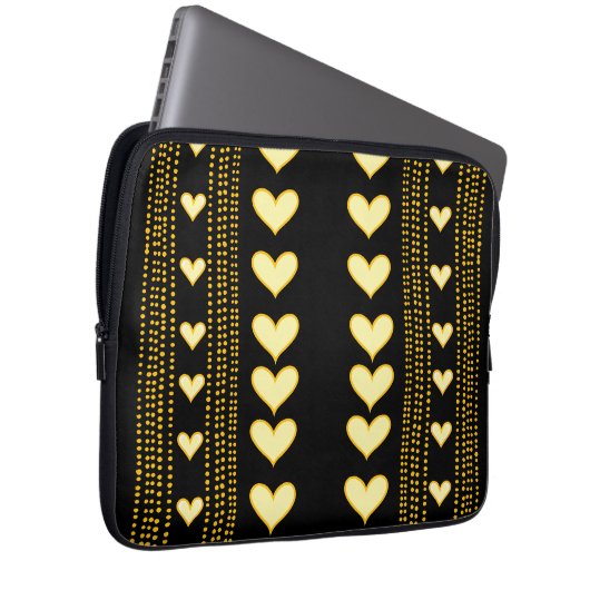Gelbe Herzen Laptopschutzhülle (Vorne Rechts)