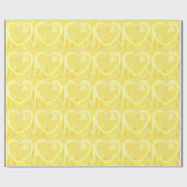 Gelbe Herzen mit Gemustertem Overlay Geschenkpapier (Flach)