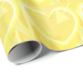 Gelbe Herzen mit Gemustertem Overlay Geschenkpapier