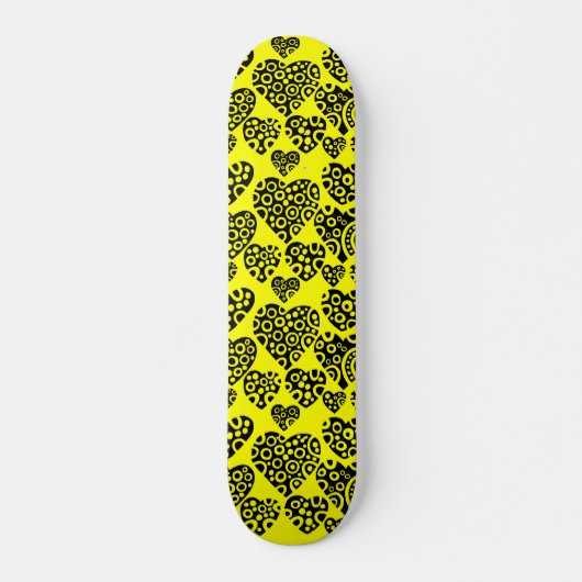 Gelbe Herzen Skateboard (Vorne)