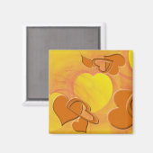 Gelbe Herzensmuscheln und Orangenröhren Magnet (Vorderseite/Rückseite)