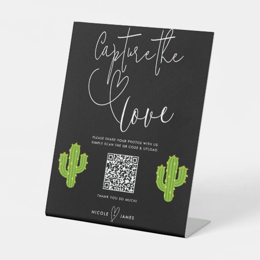 Gelbe Herzkaktus Fiesta Liebe Capture the Liebe Sockelschild (Vorderseite)