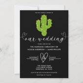 Gelbe Herzkaktus Fiesta Liebe Hochzeit Einladung (Vorderseite)