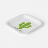 Gelbe Herzkaktus Fiesta Liebe Hochzeit Pappteller (Gewinkelt)