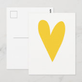 Gelbe Herzkarte Postkarte (Vorne/Hinten)