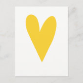 Gelbe Herzkarte Postkarte (Vorderseite)