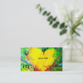 Gelbe Herzkarte Visitenkarte (Stehend Vorderseite)