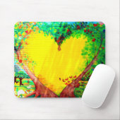gelbe Herzmauspad Mousepad (Mit Mouse)