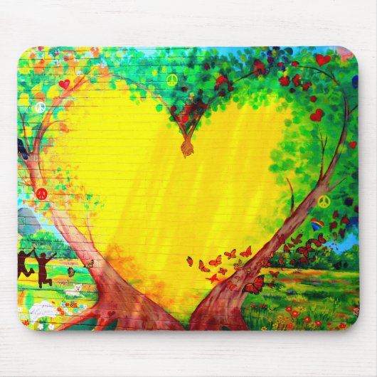 gelbe Herzmauspad Mousepad (Vorne)