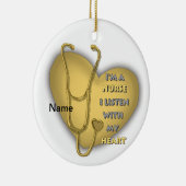 Gelbe Herzschwester Keramik Ornament (Rechts)