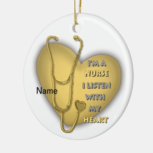 Gelbe Herzschwester Keramik Ornament (Links)