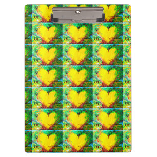 gelbe Herzwand Klemmbrett