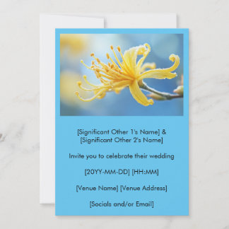 Gelbe Hexenhasel-Hochzeitseinladung Einladung