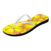 Gelbe Hibisken Design Flip Flops Badesandalen (Schrägansicht)