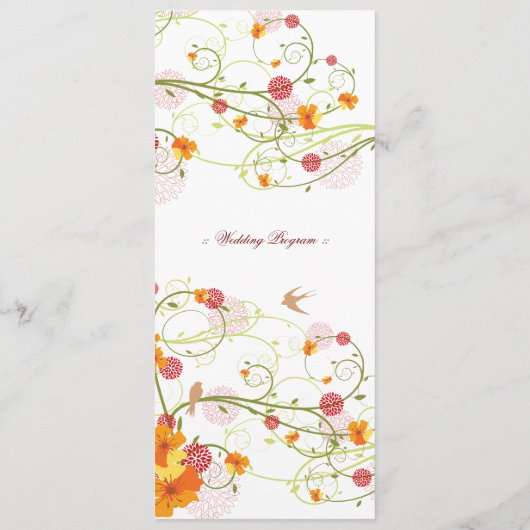 Gelbe Hibisken Wirbel & Schwalben Blumenzehen Programm (Rückseite)