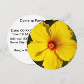 Gelbe Hibiskus Blume Einladung (Vorne/Hinten)