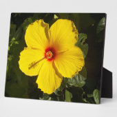 Gelbe Hibiskus Blume Fotoplatte (Seite)