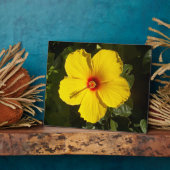 Gelbe Hibiskus Blume Fotoplatte (Seite)